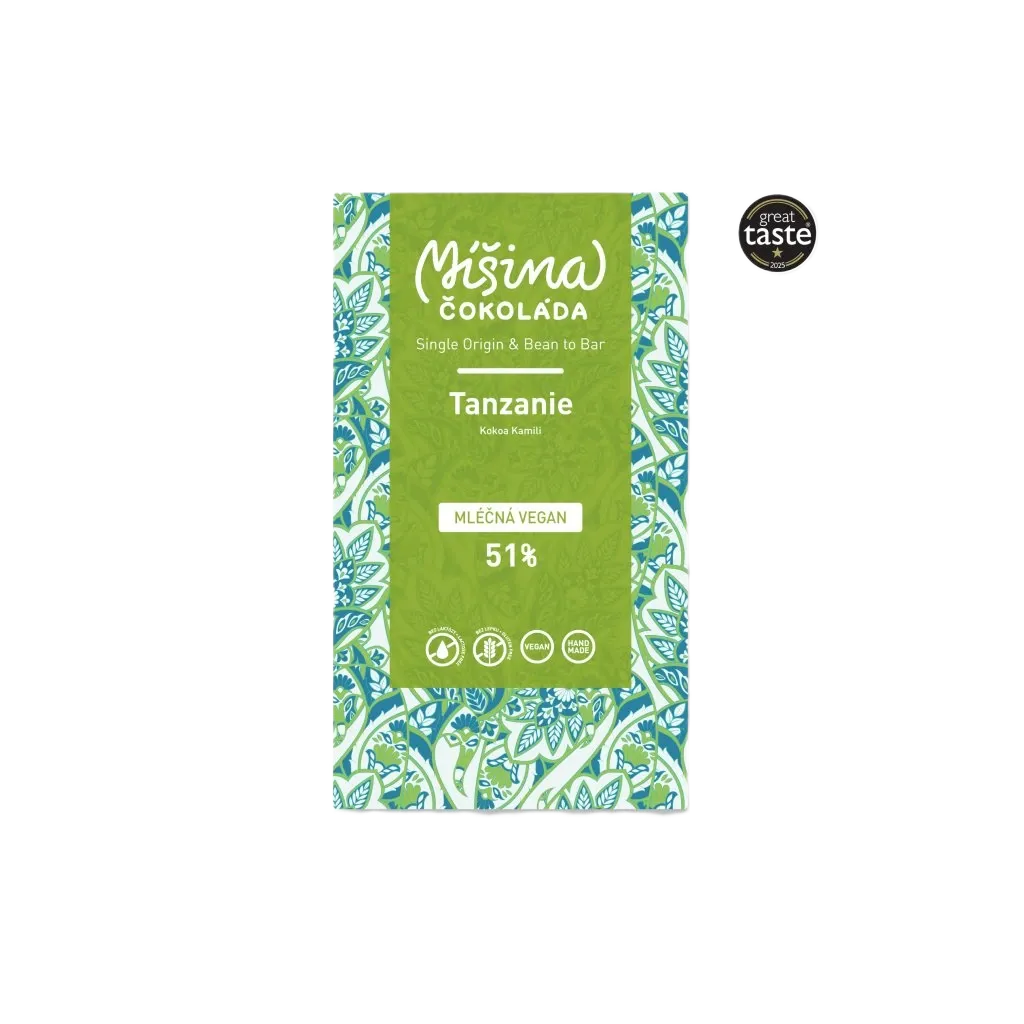[1855374979099420] Míšina čokoláda - Veganská mléčná čokoláda 51% Tanzanie