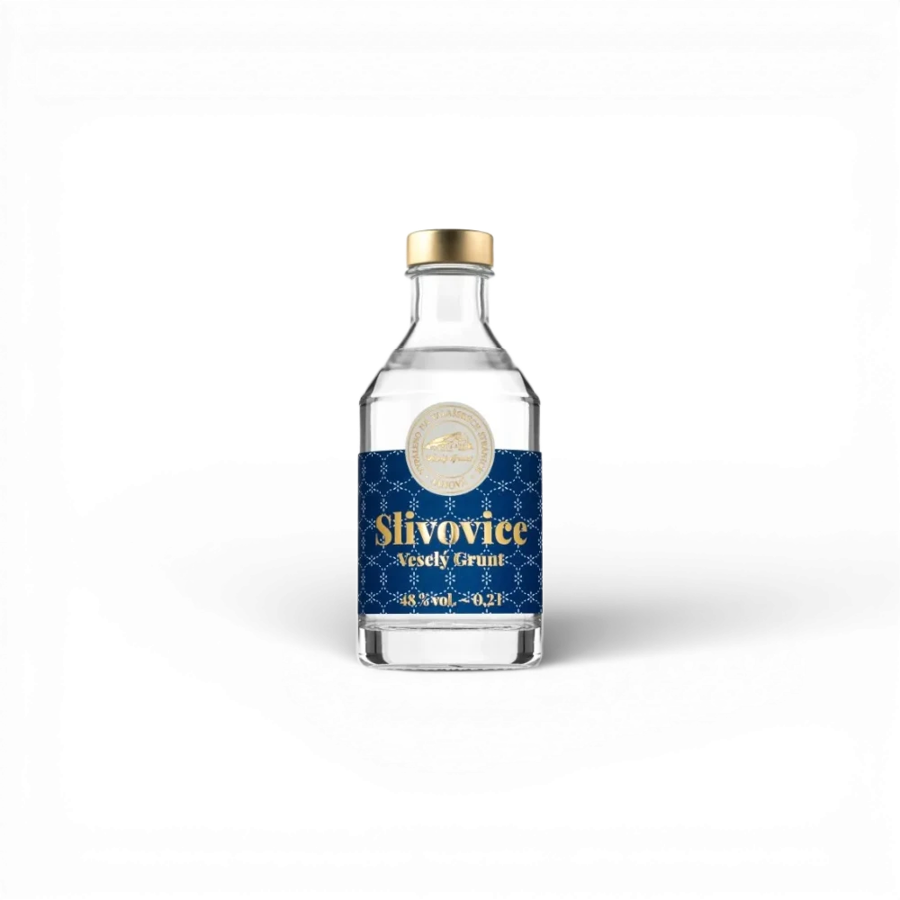 [030017] Veselý Grunt - Slivovice kulatá 48% 0,2l