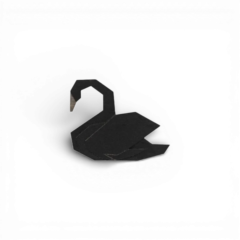 [1393894991024230] BeWooden - Dřevěná brož černá labuť