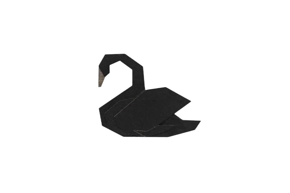 [1393894991024230] BeWooden - Dřevěná brož černá labuť