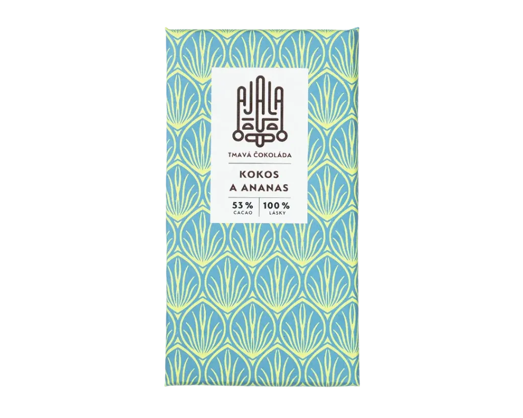 [1259399409004990] Ajala Chocolate - Kokos a ananas 53% 45g (M)