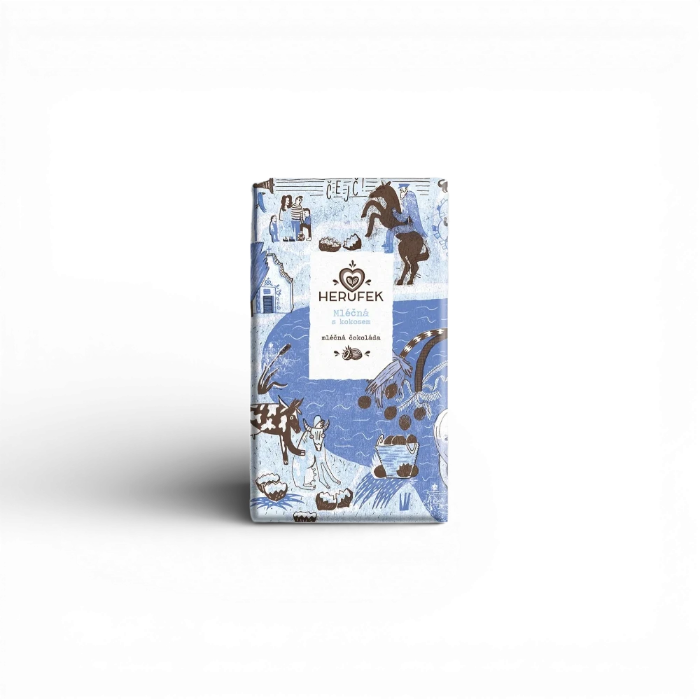 [56] Herůfek - Čokoláda mléčná s kokosem 52% Belize (Maya Mountain) 50g