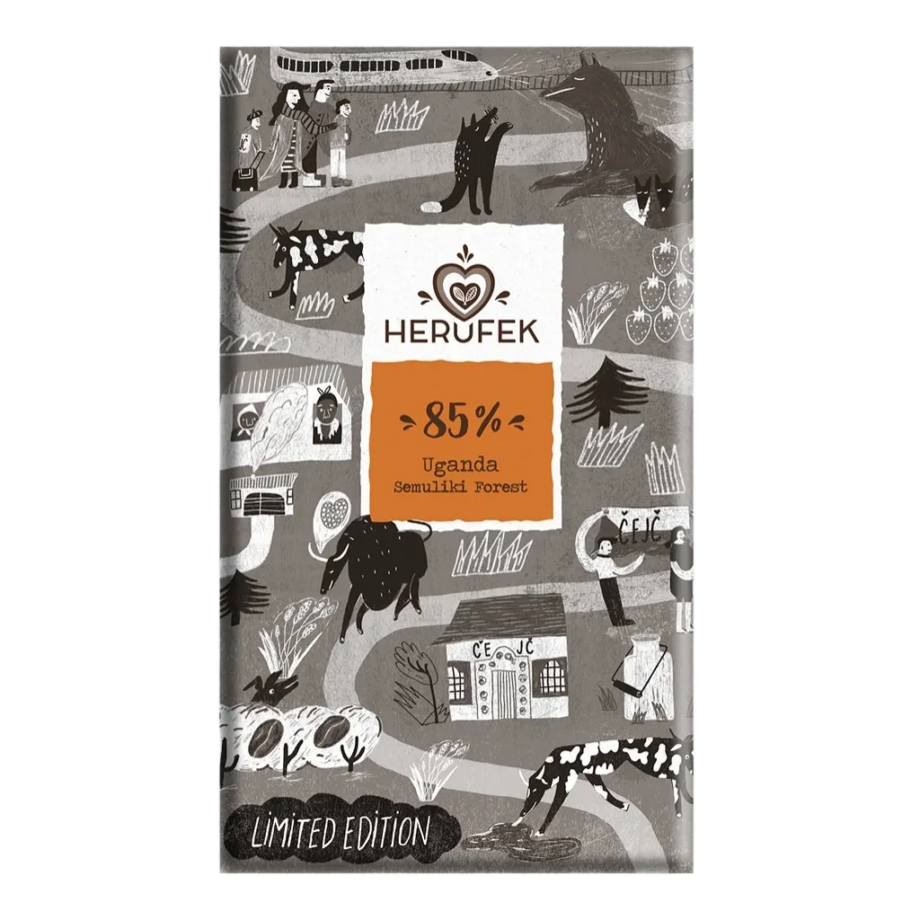 [262] Herůfek - Čokoláda tmavá 85% Uganda (Semuliki Forest) Bio 50g