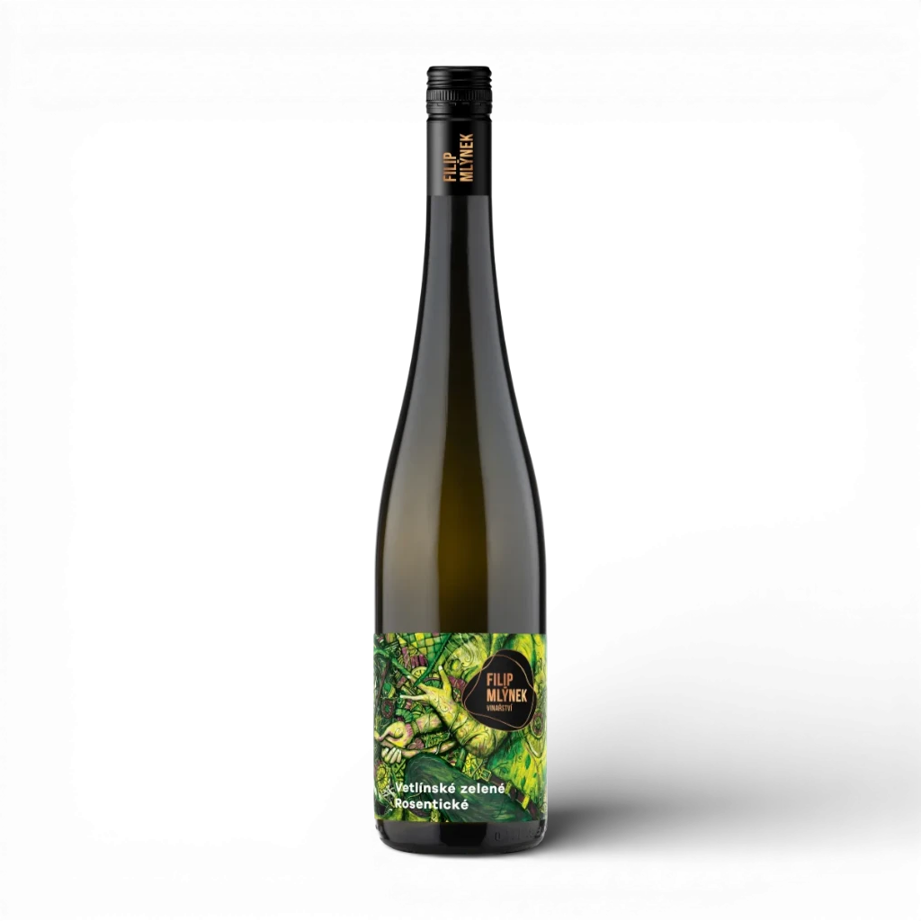 [1586389906251690] Filip Mlýnek - Veltlínské zelené 2024, trať Rosentické, pozdní sběr, suché, 12,5%, 0,75l