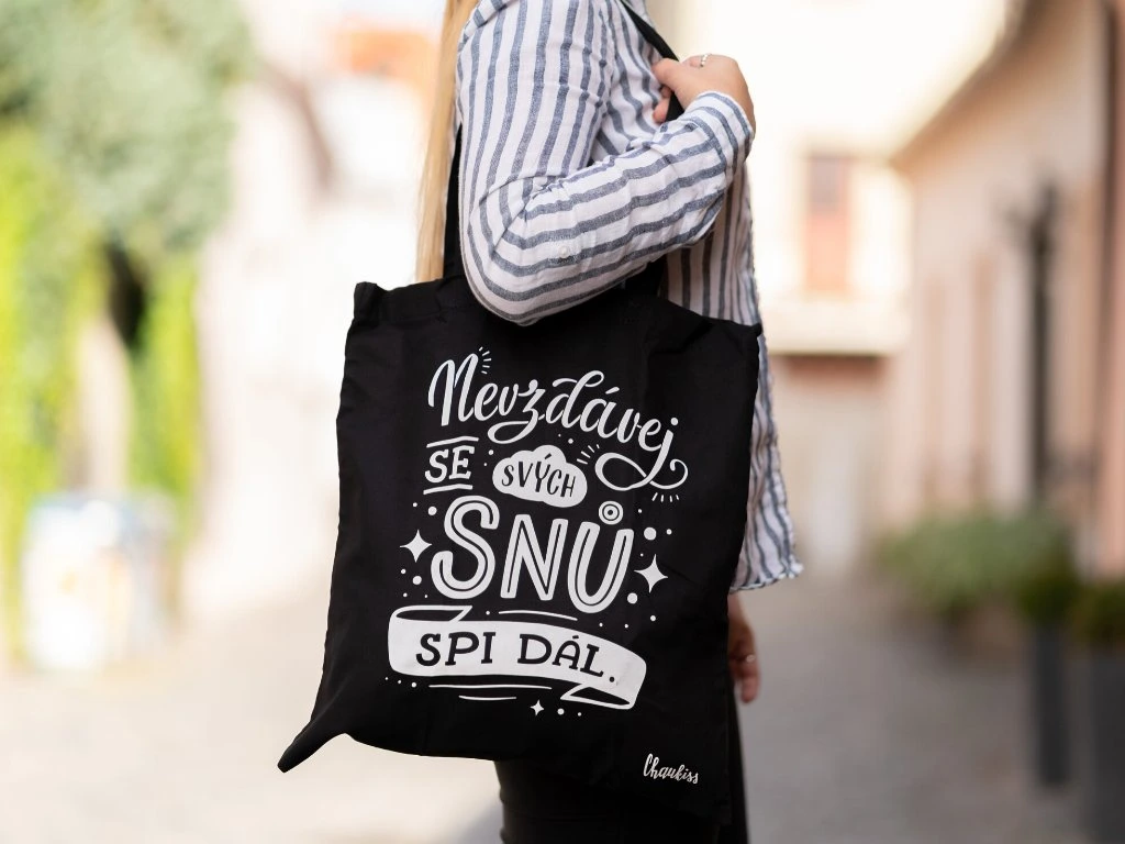 [TB11] Chaukiss - Plátěná taška - Nevzdávej se svých snů, spi dál