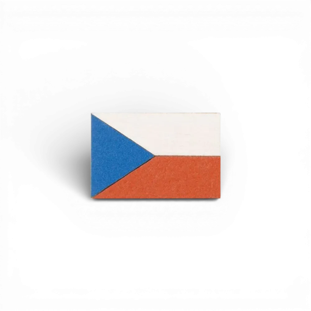 [Czech Flag Brooch - Dřevěná brož vlajka Česko] BeWooden - Dřevěná brož vlajka Česko