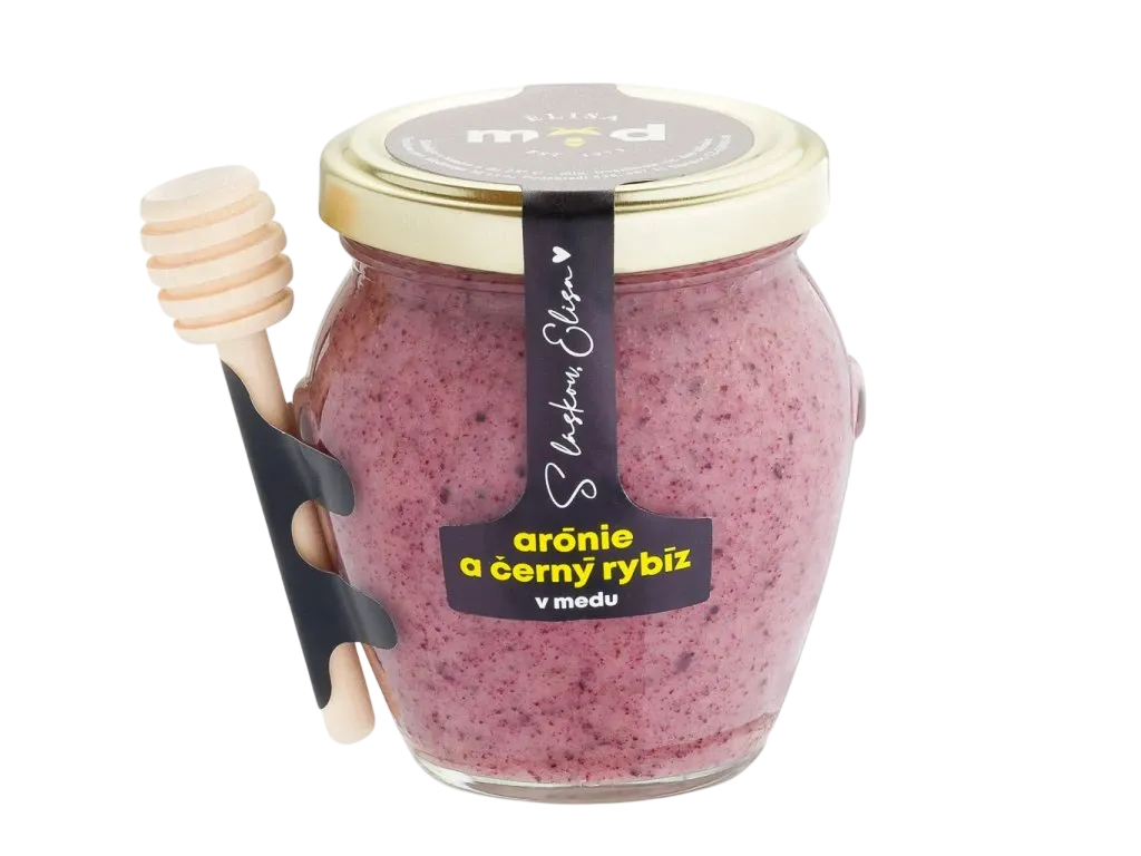 [KVA-ARONIEACERNYRYBIZ-250] Elisa - Arónie a černý rybíz v medu 250g