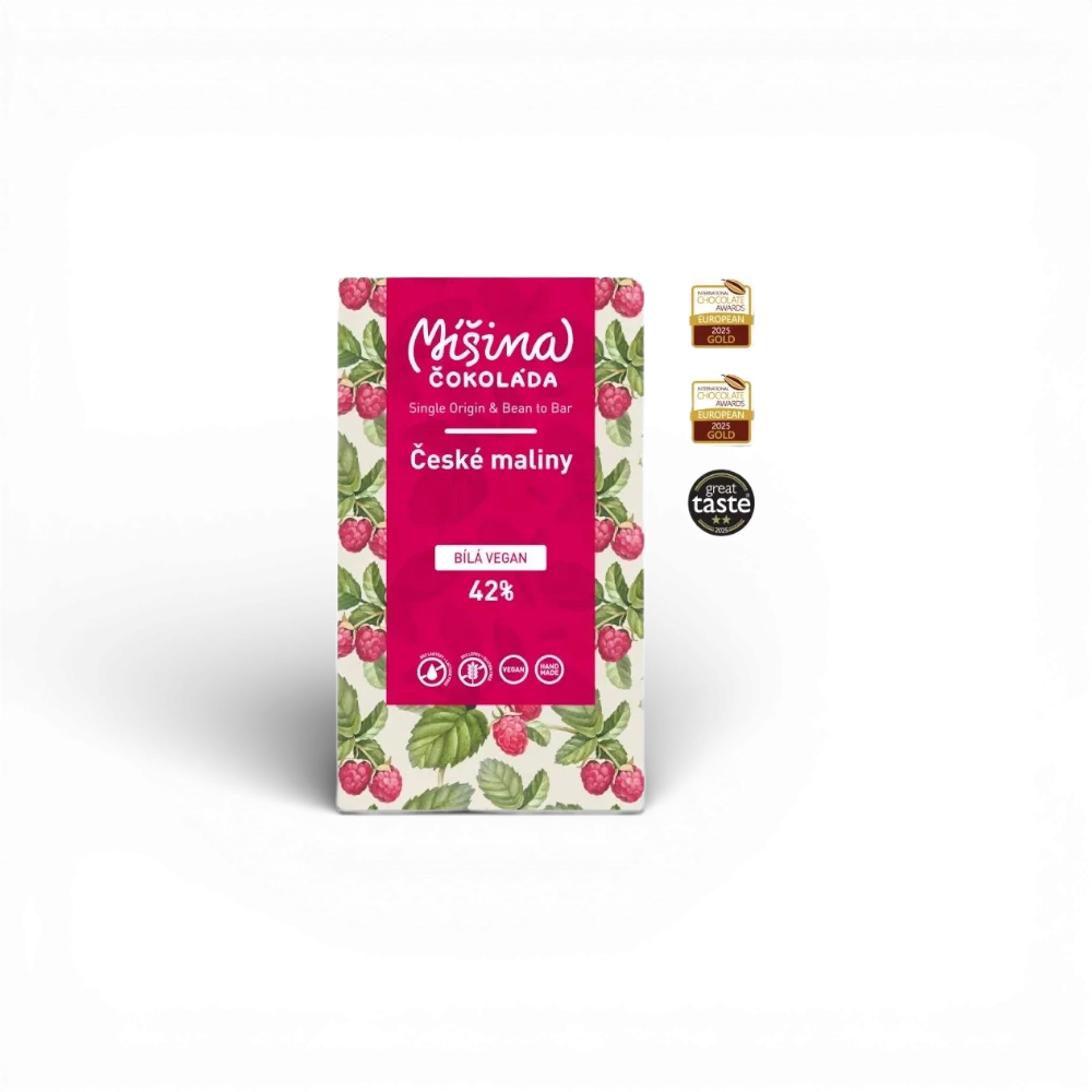[1119] Míšina čokoláda - Veganská malinová čokoláda 42% 50g