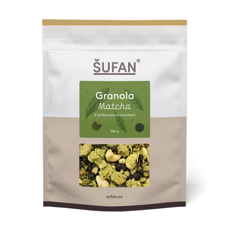 [C 133] Šufan - Granola matcha s lyofilizovanými borůvkami 350g