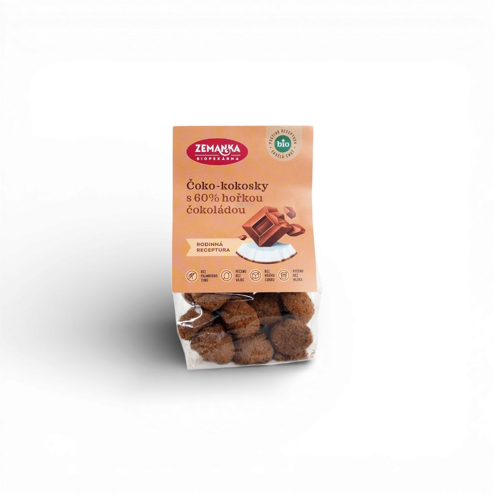 [SUS01] Zemanka Biopekárna - BIO čoko-kokosky s 60% hořkou čokoládou 100g
