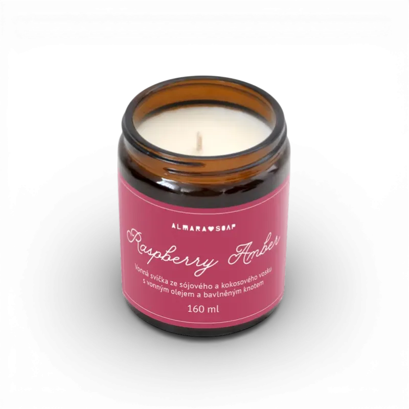 [AS-04CNDLRASPBE00CZ] Almara Soap - Vonná svíčka Raspberry Amber 160ml