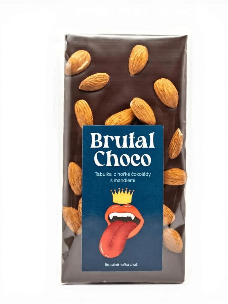 Brutal Choco - Hořká čokoláda s mandlemi 105g
