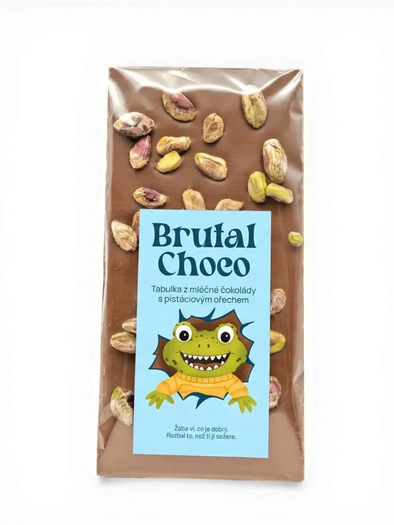 Brutal Choco - Mléčná čokoláda s pistáciemi 105g