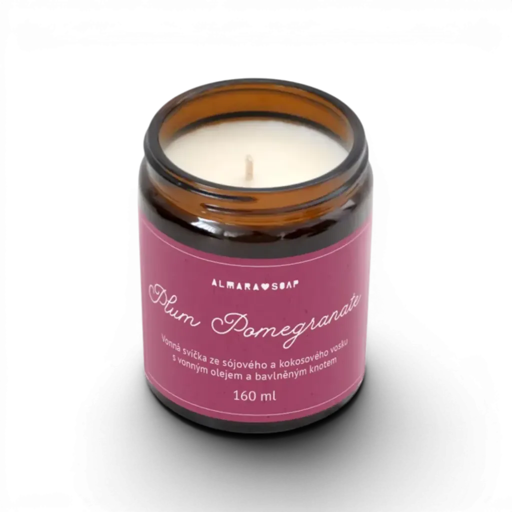 [AS-04CNDLPOMEGR00CZ] Almara Soap - Vonná svíčka Plum Pomegranate 160ml